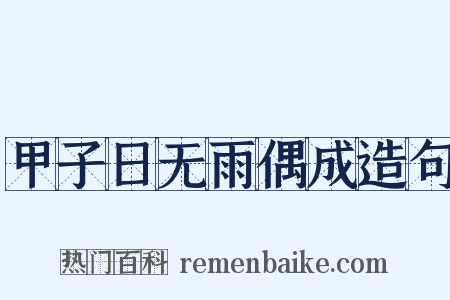 甲子日无雨偶成造句是什么意思的图片